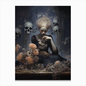 Woman and skull 2 Canvas Print