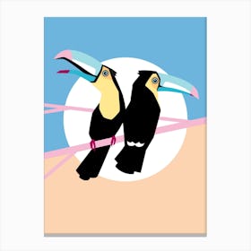 Pastel Toucans Canvas Print