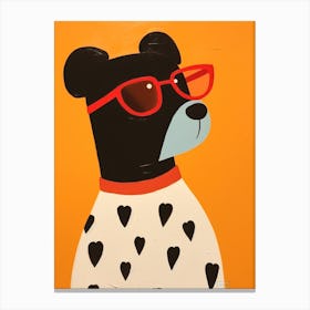 Little Bear Wearing Sunglasses Canvas Print