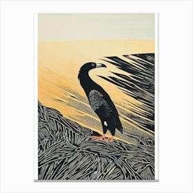 California Condor Linocut Bird Canvas Print