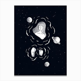 Girl And The Universe Canvas Print