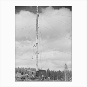 Untitled Photo, Possibly Related To Long Bell Lumber Company, Cowlitz County, Washington, Spar Tree Used In Lumberin Canvas Print