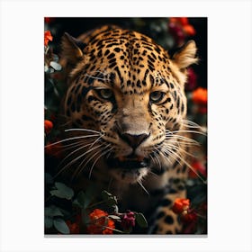 Floral jaguar Canvas Print