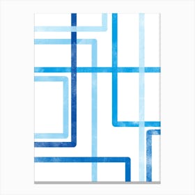 Abstract Blue Squares Canvas Print