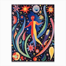 Astronaut Colourful Illustration 11 Canvas Print