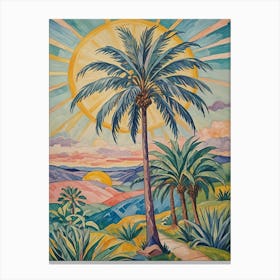 Palm Trees In The Sun Canvas Print