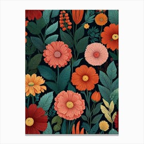 Floral Seamless Pattern 2 Canvas Print