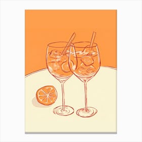 Cocktail Aperol Drawing Canvas Print