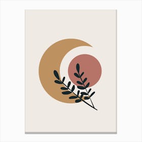 Moon And Leaf Canvas Print