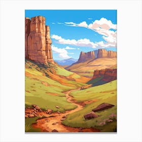 Golden Gate Highlands National Park Cartoon 4 Canvas Print