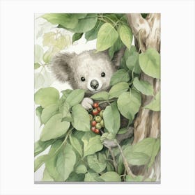 Storybook Animal Watercolour Koala 1 Canvas Print