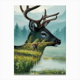 Deer In The Woods Canvas Print