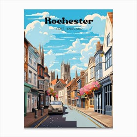 Rochester Kent England Streetview Travel Illustration Canvas Print