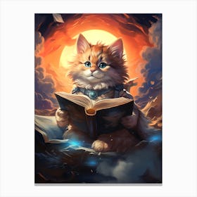 Cat Reading A Book 1 Canvas Print