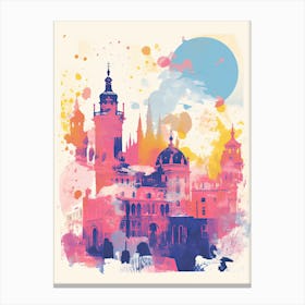 Madrid In Risograph Style 3 Canvas Print