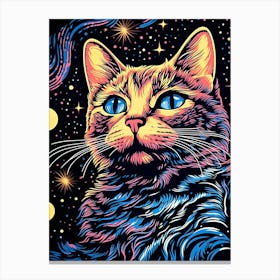 Galactic Pawgeants, Psychedelic Cats series Canvas Print