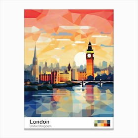 London, United Kingdom, Geometric Illustration 4 Poster Canvas Print