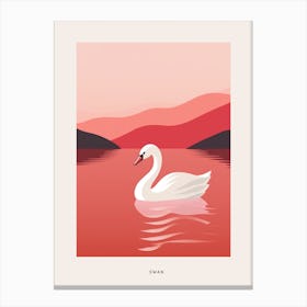 Minimalist Swan 1 Bird Poster Canvas Print