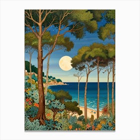 William Morris Moonlight On The Beach Canvas Print