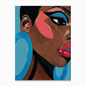 African Woman With Hoop Earrings 3 Canvas Print