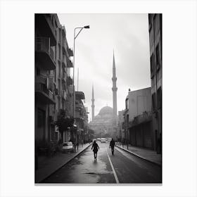 Beirut, Lebanon, Mediterranean Black And White Photography Analogue 7 Canvas Print