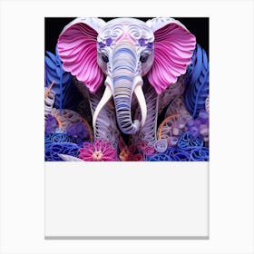 Quilling Elephant Canvas Print