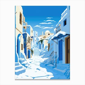 Greek Village In Winter 1 Canvas Print