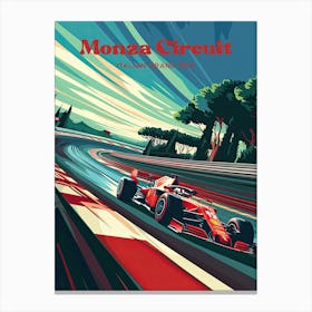 Monza Circuit Italian Grand Prix Mercedes Digital Travel Illustration Canvas Print