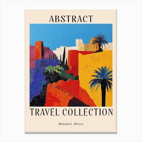 Abstract Travel Collection Poster Marrakech Morocco 6 Canvas Print