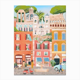 The Spanish Steps Rome Italy Travel City Canvas Print
