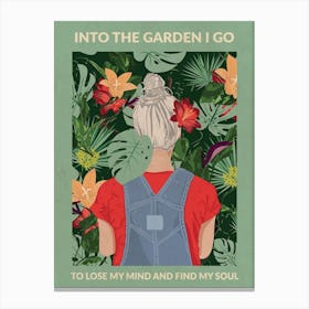 Into The Garden (Grey & Light Green) Canvas Print