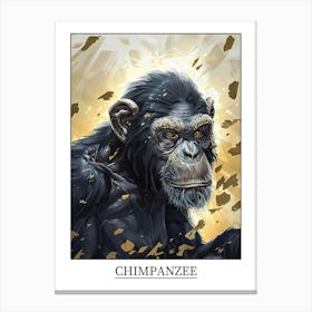 Chimpanzee Precisionist Illustration 4 Poster Canvas Print