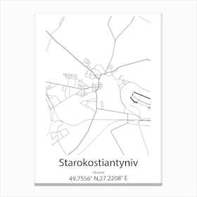 Starokostiantyniv,Ukraine Minimalist Map Leinwandbilder