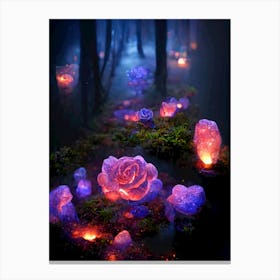 Glow In The Dark Roses Canvas Print