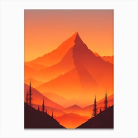 Misty Mountains Vertical Composition In Orange Tone 68 Canvas Print