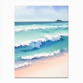 Noosa Main Beach 2, Australia Watercolour Canvas Print