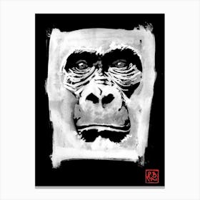 Gorialla Face in black Canvas Print