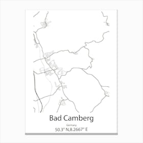 Bad Camberg,Germany Minimalist Map Canvas Print