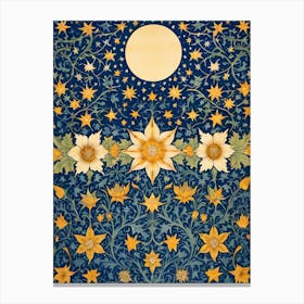 William Morris Crescent and Moons Style Canvas Print