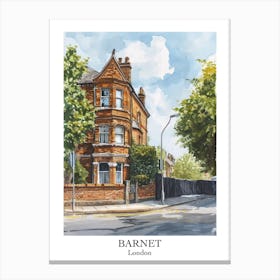 Barnet London Borough   Street Watercolour 2 Poster Canvas Print