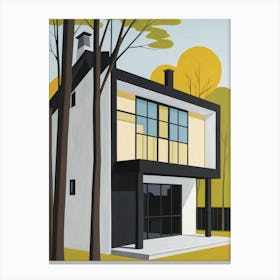 Minimalist Modern House Illustration (4) Canvas Print