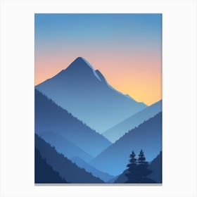 Misty Mountains Vertical Composition In Blue Tone 163 Canvas Print