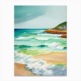 Fistral Beach, Cornwall Contemporary Illustration 1  Canvas Print