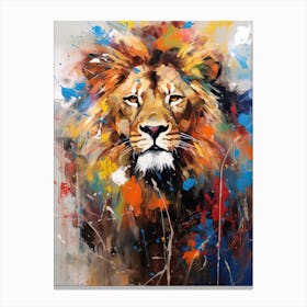 Lion Art Painting Abstract Art Expressionism 2 Canvas Print