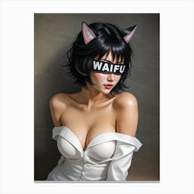 Waifu Babe Masked Neko Waifu D Canvas Print