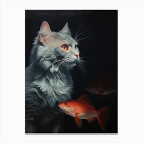 Cat And Fish 1 Canvas Print