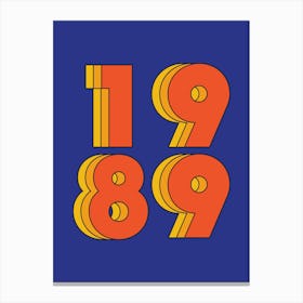 80s Retro - 1989 Canvas Print