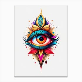 Awareness, Symbol, Third Eye Tattoo 1 Canvas Print