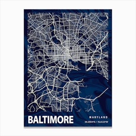Baltimore Crocus Marble Map Canvas Print