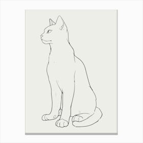 Cat Drawing Monoline Artistic Minimalist Canvas Print